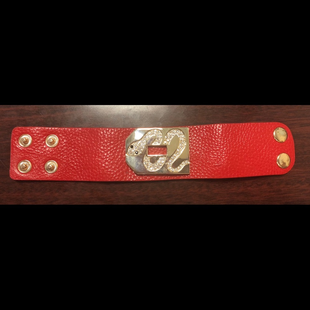 Red leather bracelet
